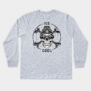 gangsta skull bones chains Kids Long Sleeve T-Shirt